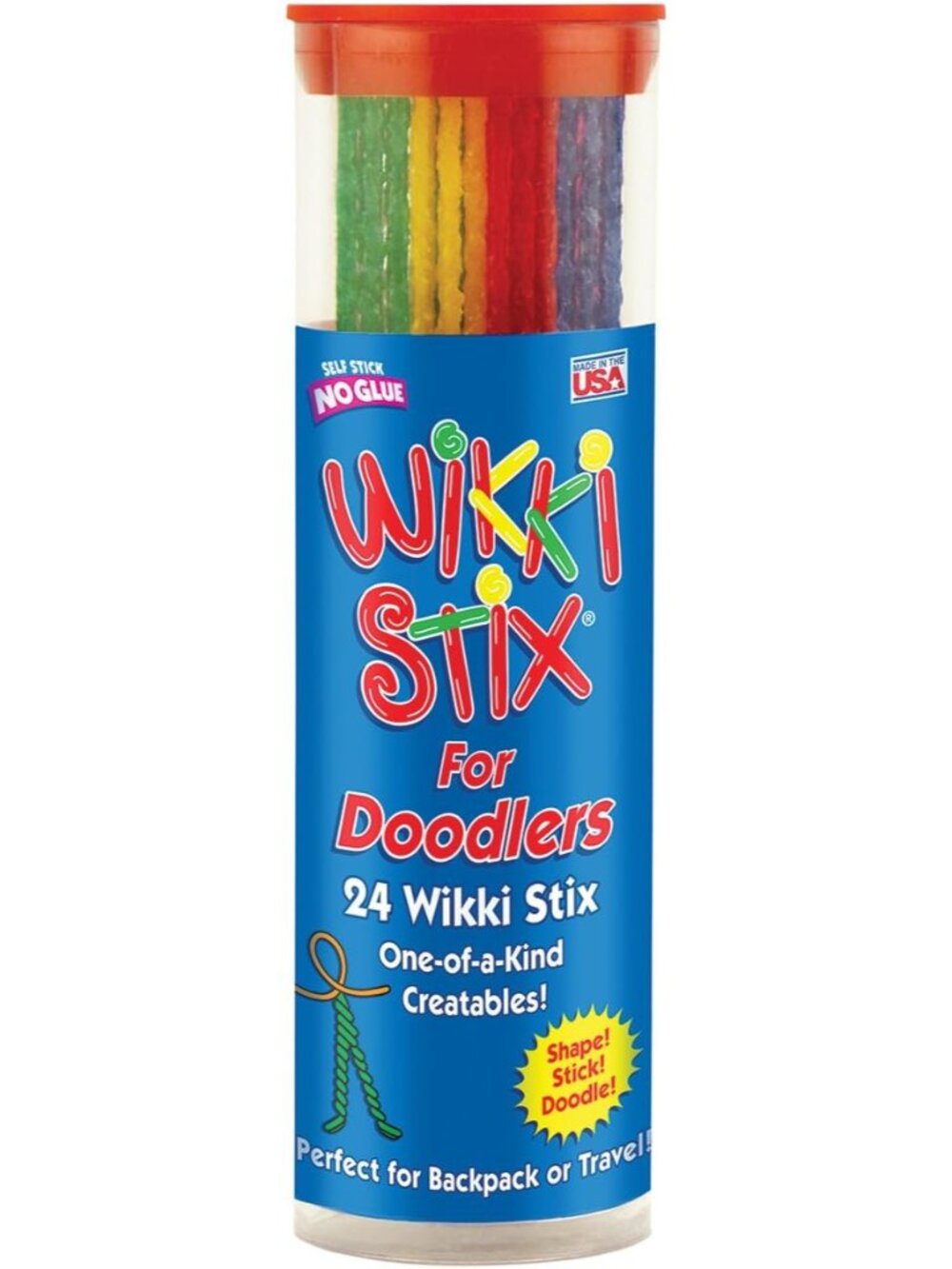 Doodler Travel Toy for Kids – 24 Reusable Wax Sticks for Sensory Play, Screen-Fr